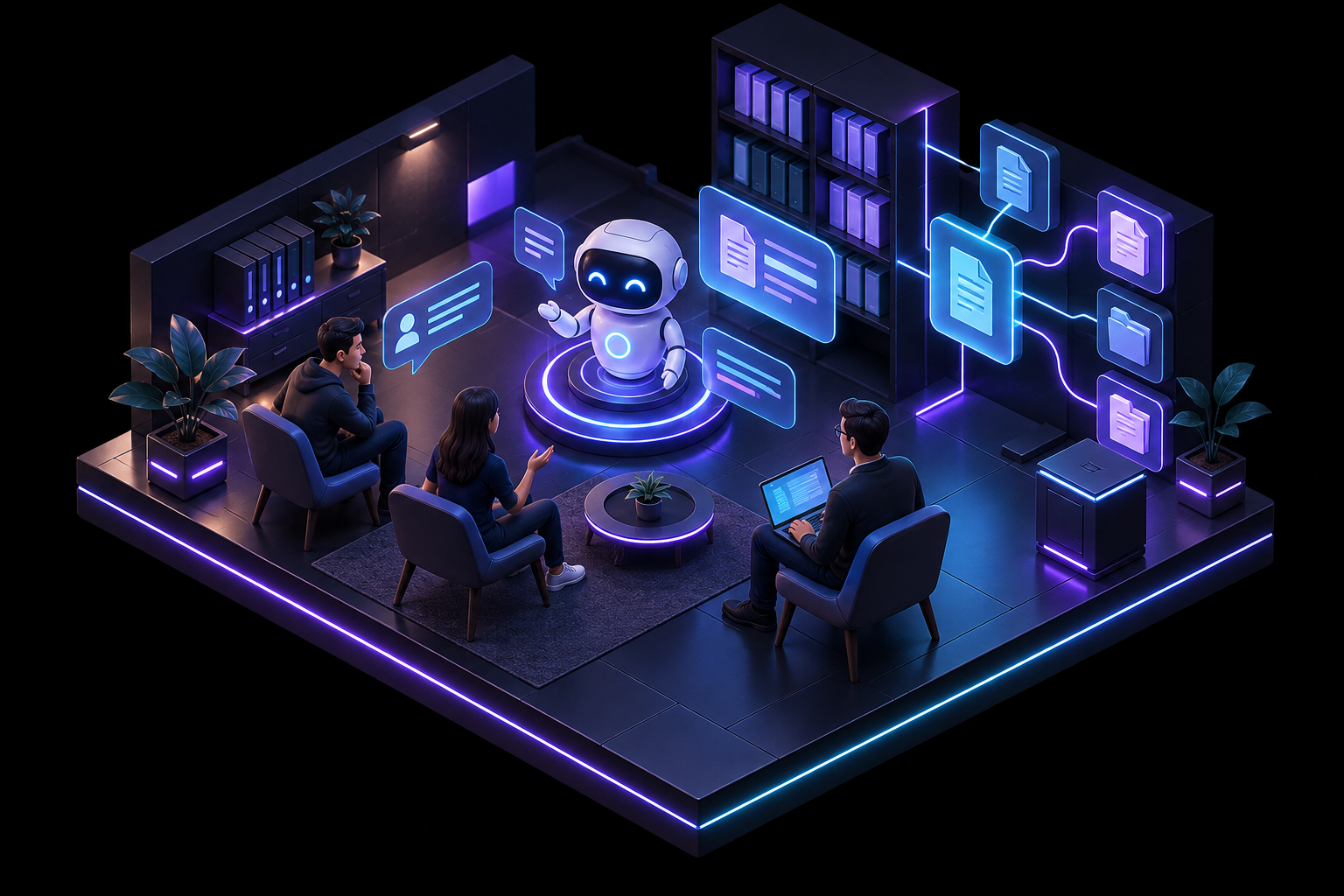 Chatbot interactuando con información de la documentación interna de una empresa
